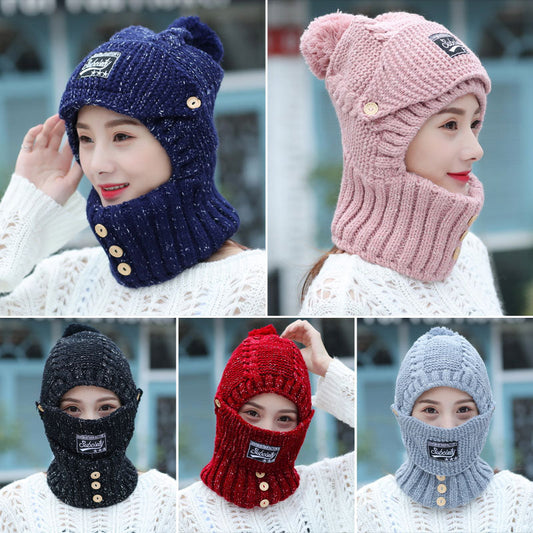 Windproof Warm Mask Scarf Integrated Cap