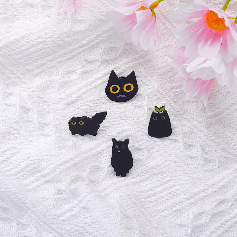 Black Cat Animal Brooch