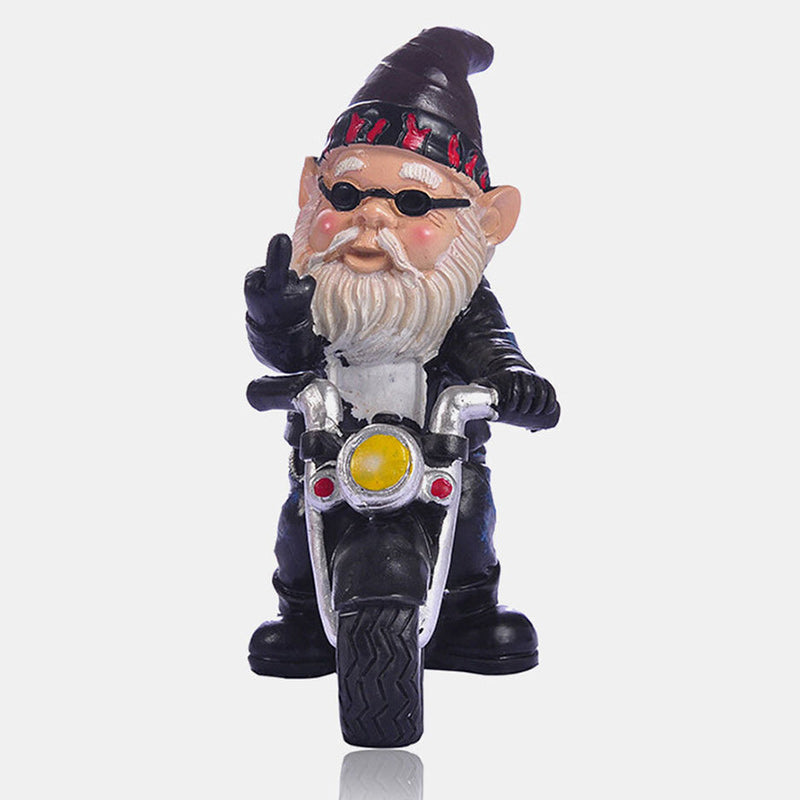 Gnome Dwarf Motorcycle Statue