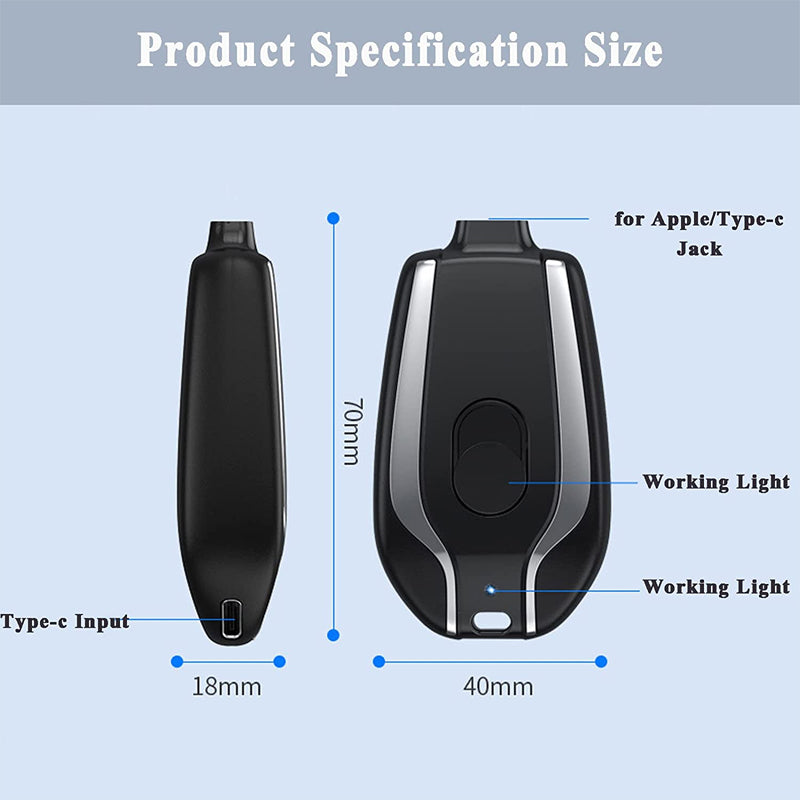 Mini Emergency Power Bank Keychain