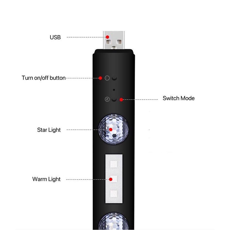 Car Atmosphere Lights Inside The Car USB Charging Colorful Led Decorative Lights