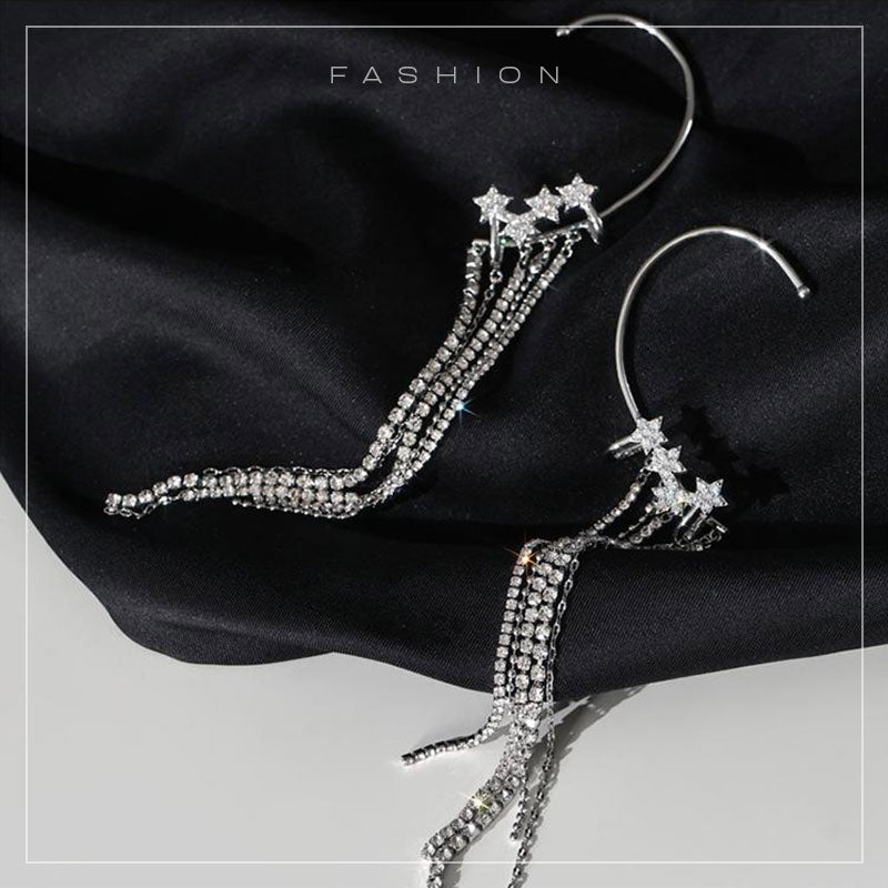 Luxurious Sparkling Rhinestone Clip On Earrings