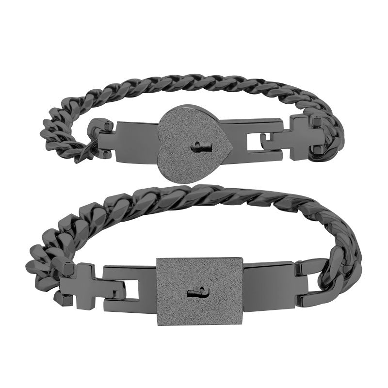 Bracelet with Lock Key Bracelet Set（2 Pcs）