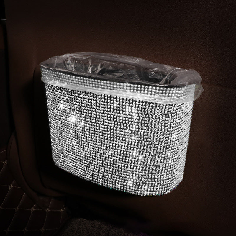 Car Diamond Studded Trash Can