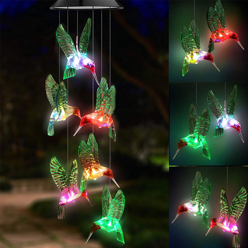 Solar Hummingbird Wind Chimes