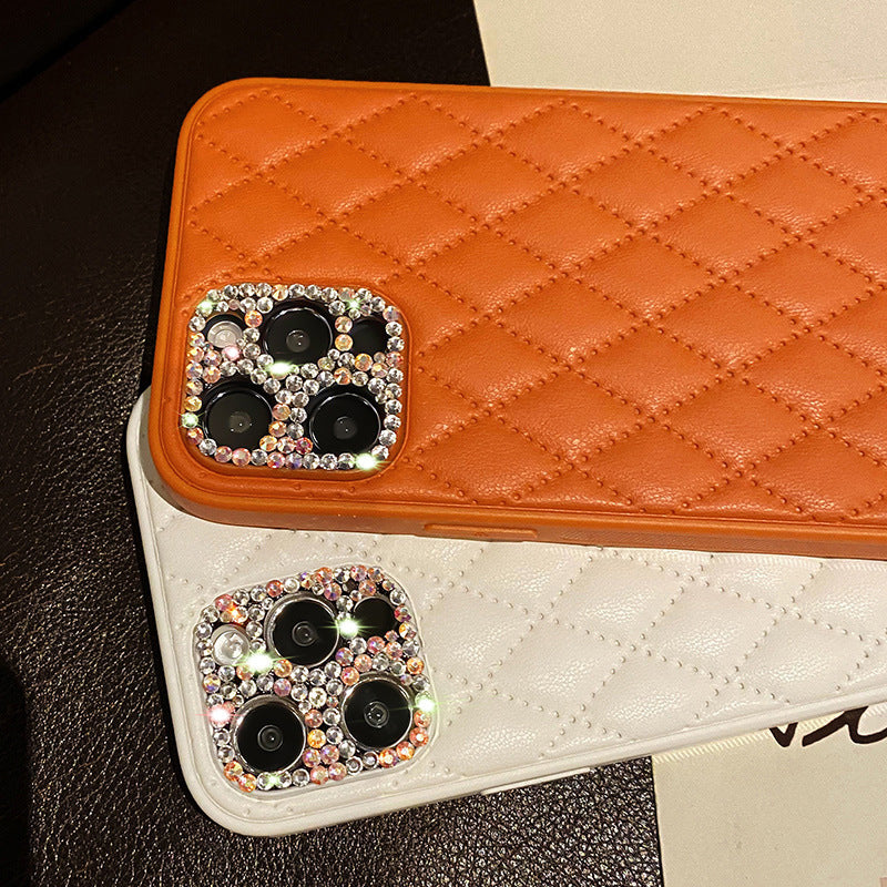 Diamond Quilted Leather Phone Case