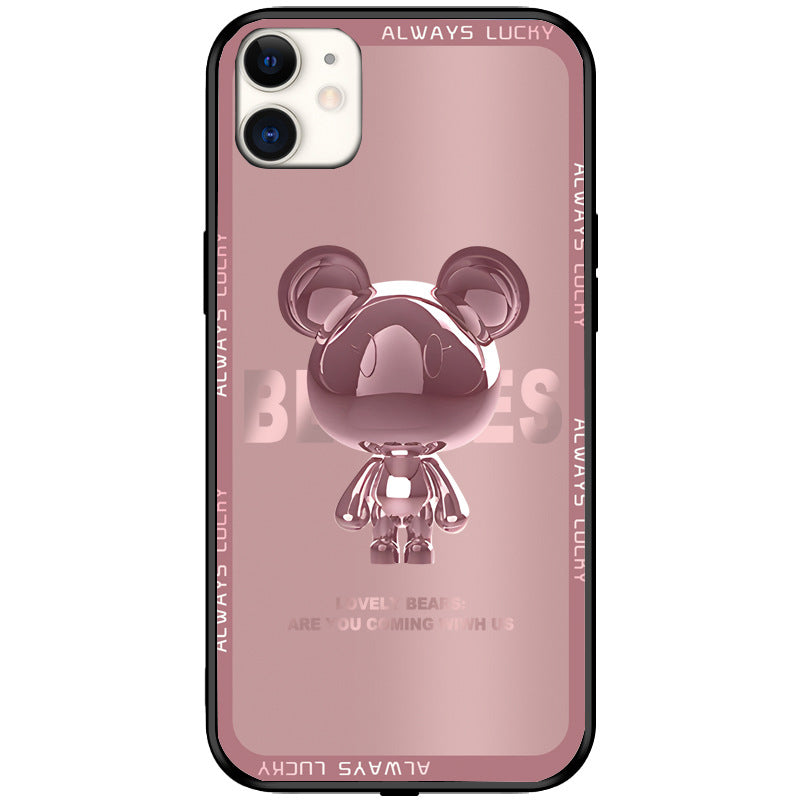 Incoming Call Luminous Metal Bear Phone Case