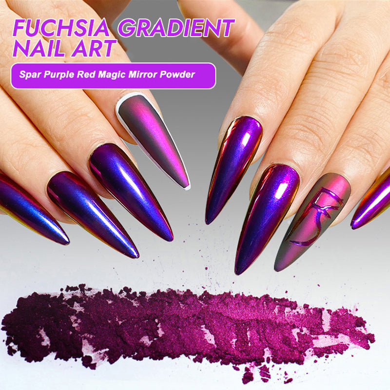 Fuchsia Gradient Nail Art