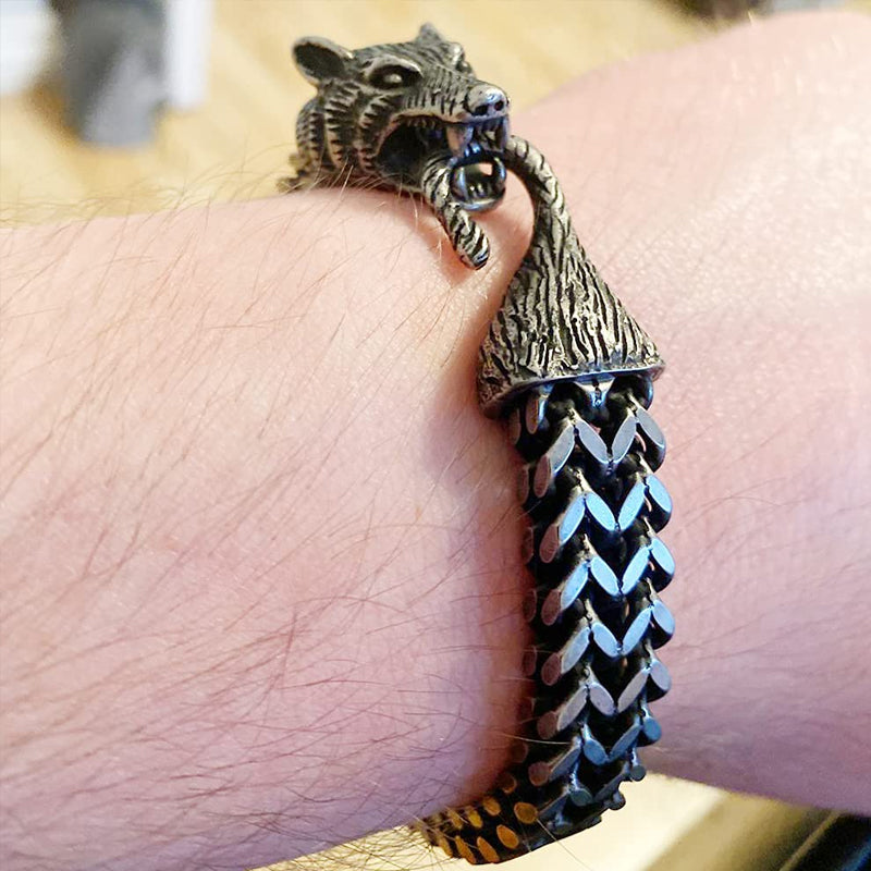 Titanium Steel Wolf Bracelet