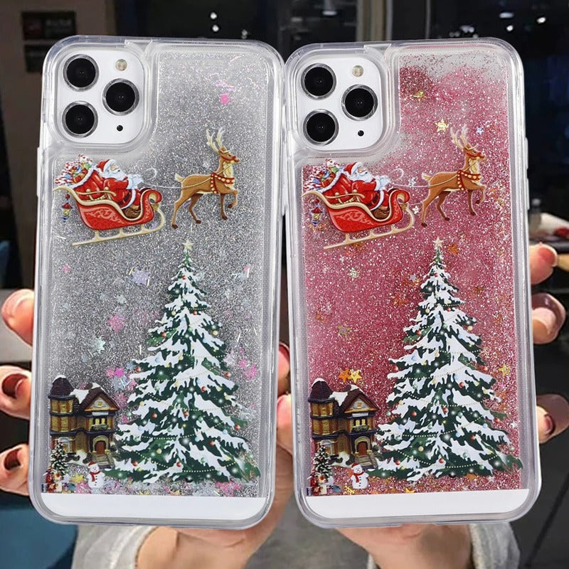 Christmas Theme Glitter Phone Case