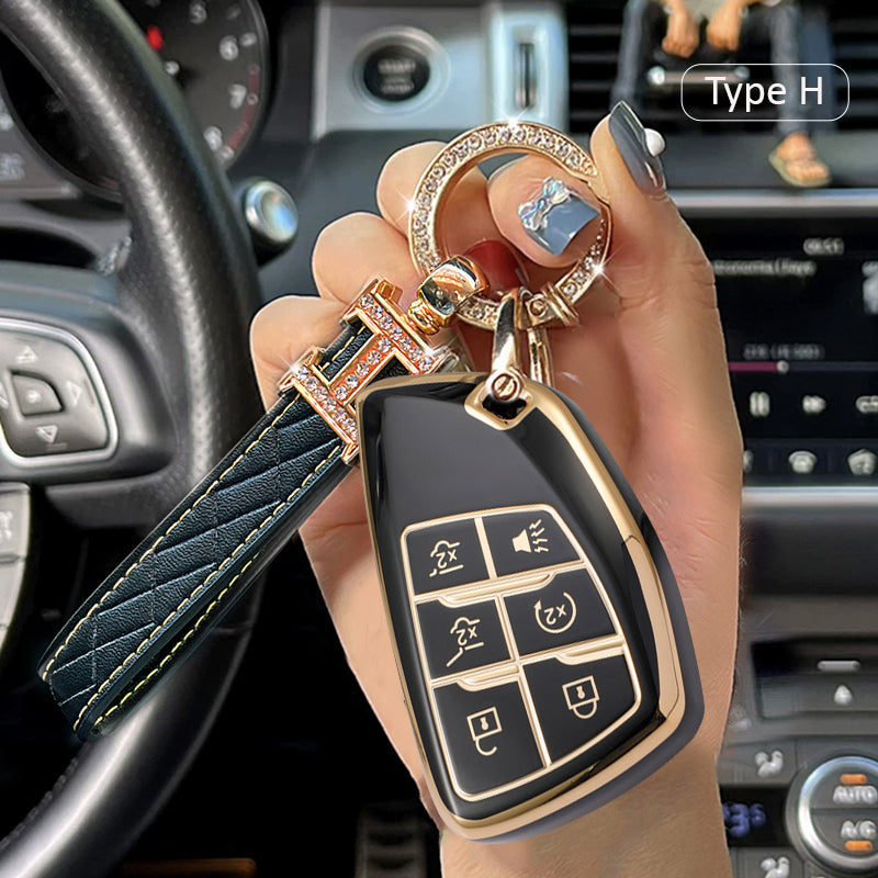 Chevrolet Car Key Case Rhinestones Keychain