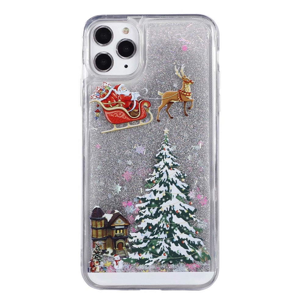 Christmas Theme Glitter Phone Case