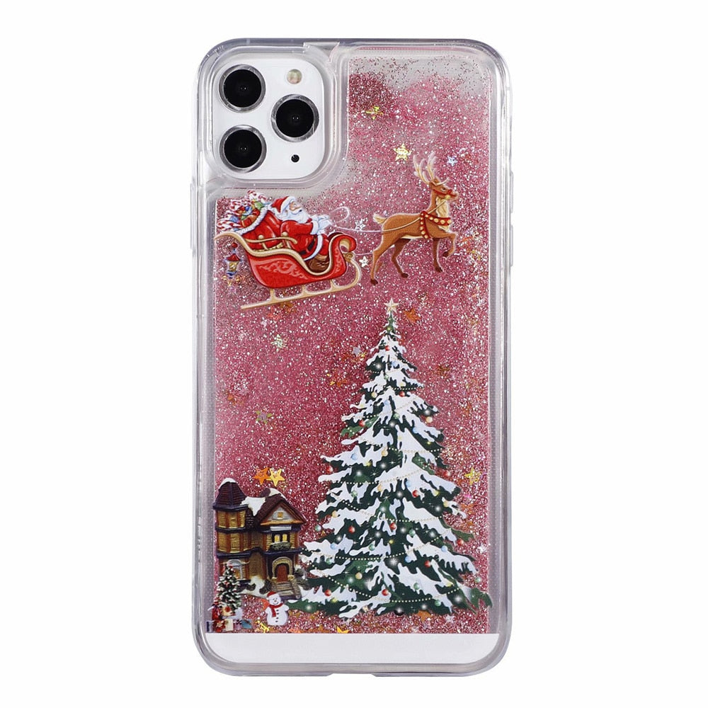 Christmas Theme Glitter Phone Case