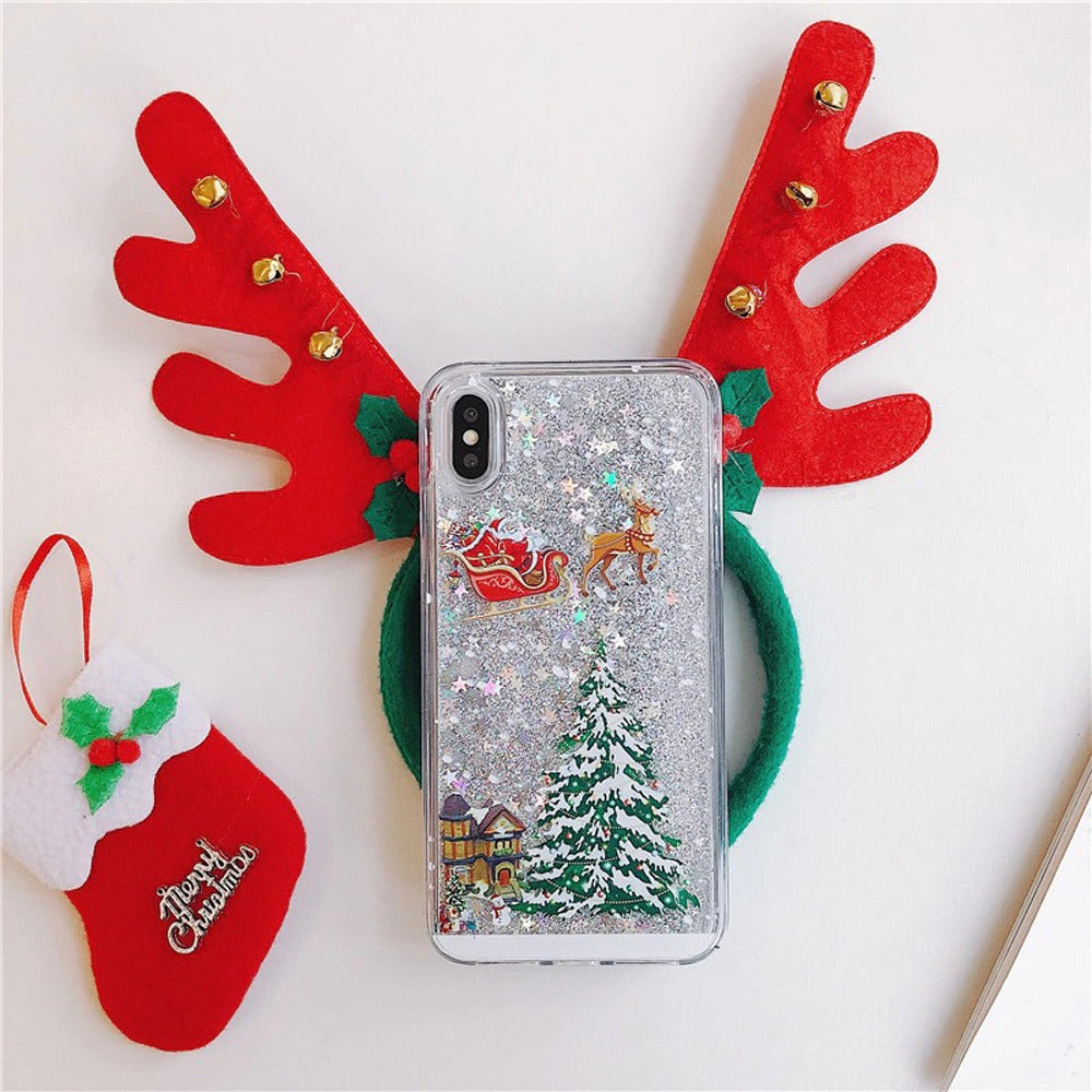 Christmas Theme Glitter Phone Case