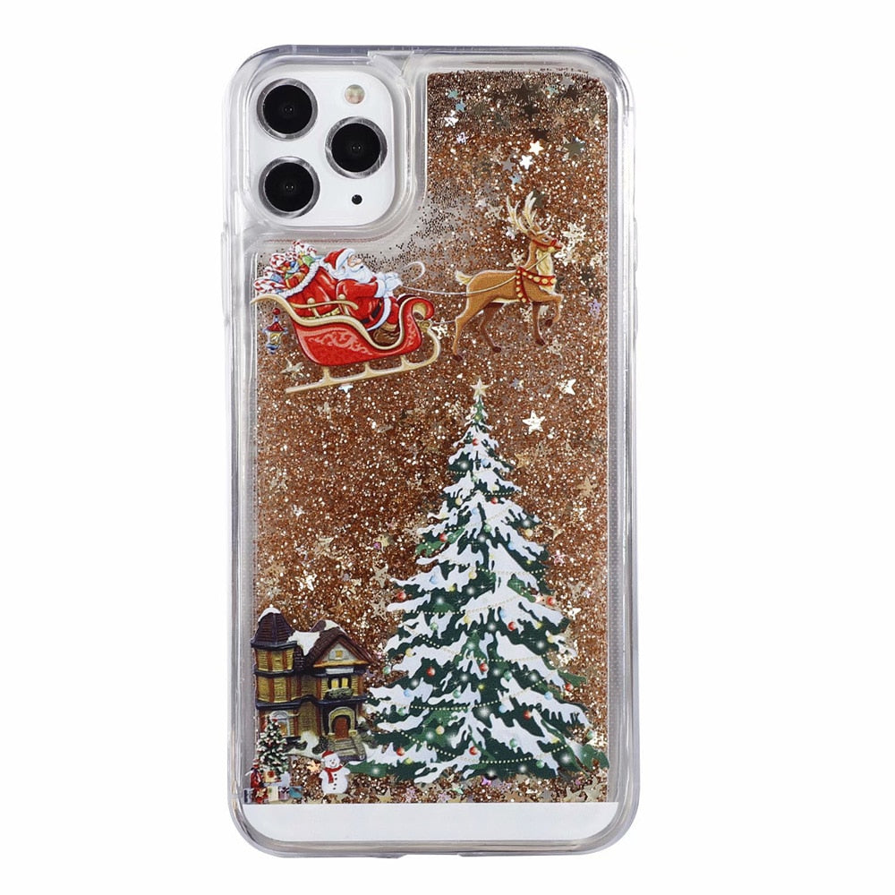 Christmas Theme Glitter Phone Case