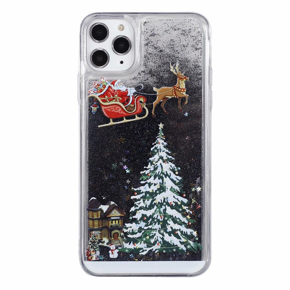 Christmas Theme Glitter Phone Case