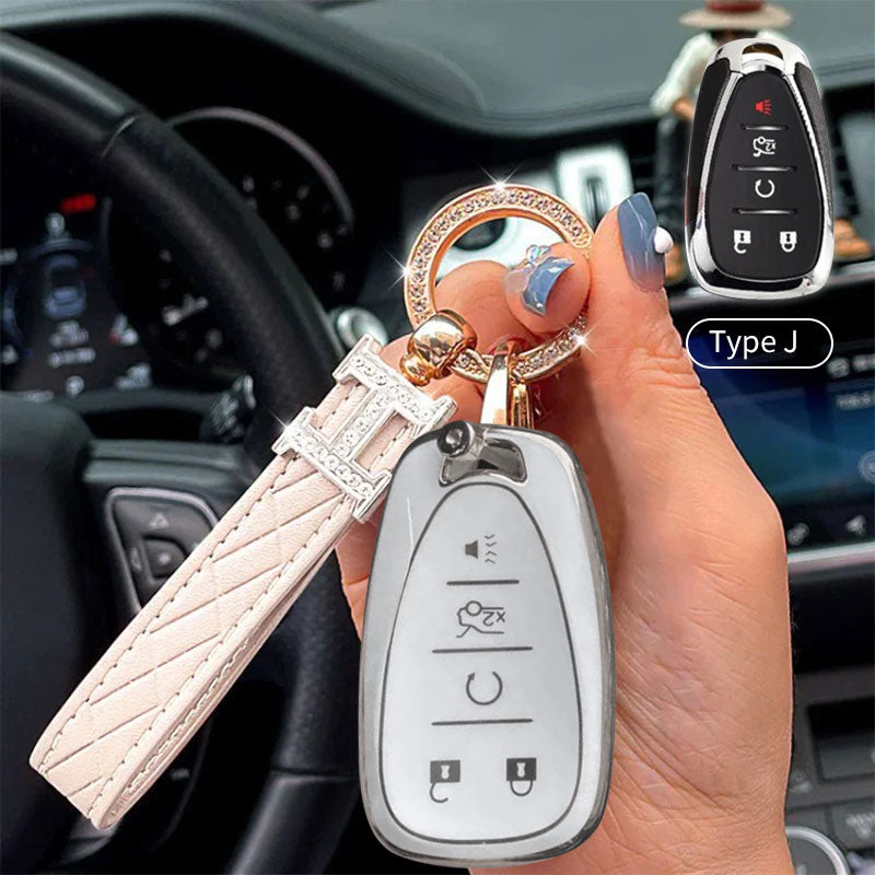 Chevrolet Car Key Case Rhinestones Keychain