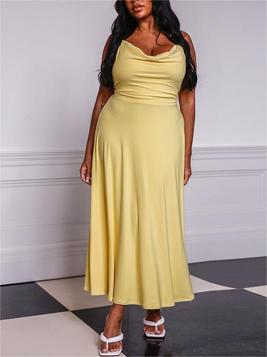 Drape Maxi Dress with Built-in Bra