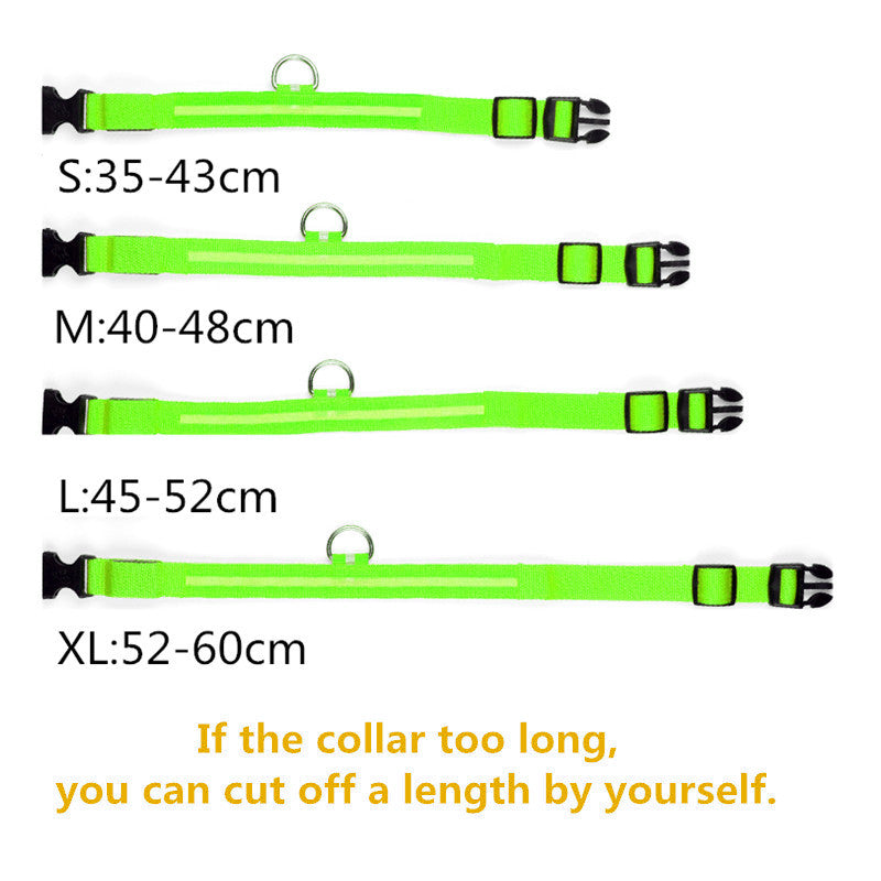 USB Rechargeable Glowing Pet Safety Collar