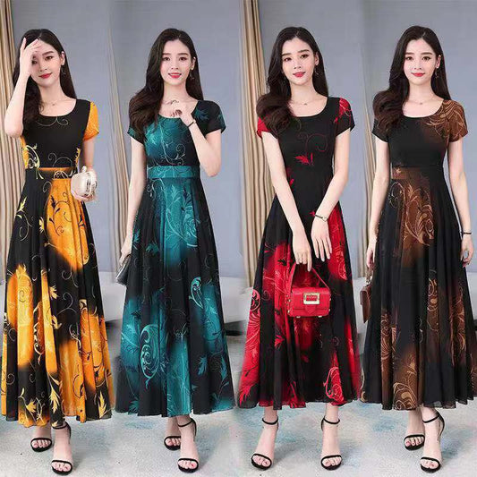 Women‘s Ice Silk Print Dress