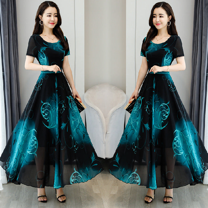 Women‘s Ice Silk Print Dress