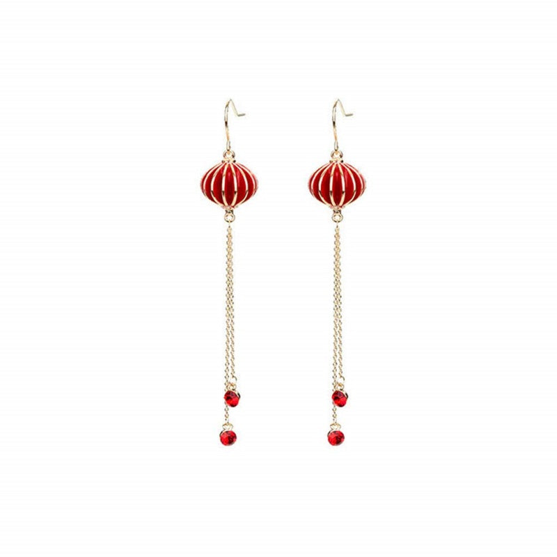 🏮1 Pair Red Drop Earrings