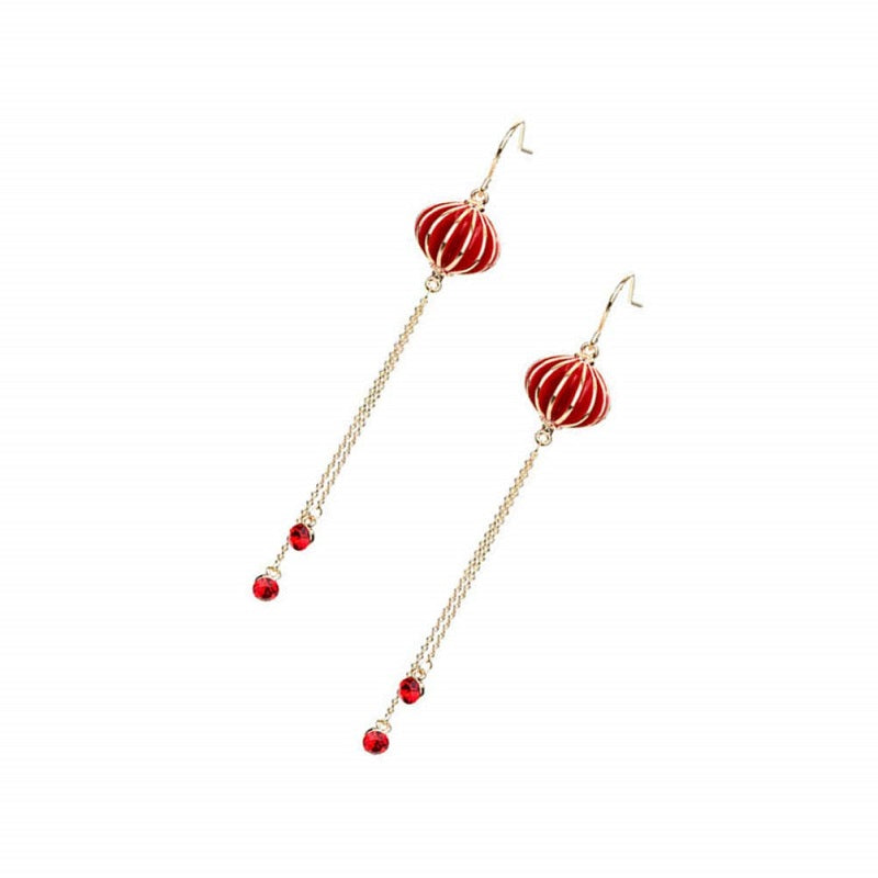 🏮1 Pair Red Drop Earrings