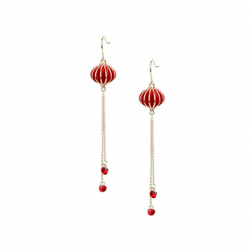 🏮1 Pair Red Drop Earrings