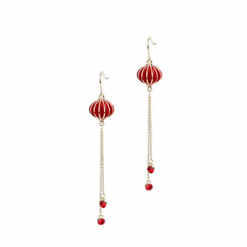 🏮1 Pair Red Drop Earrings