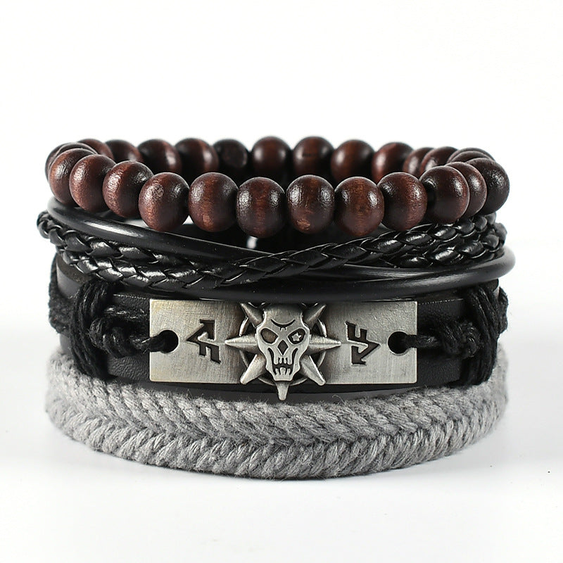 Leather Braided Cuff Wrap Bracelet