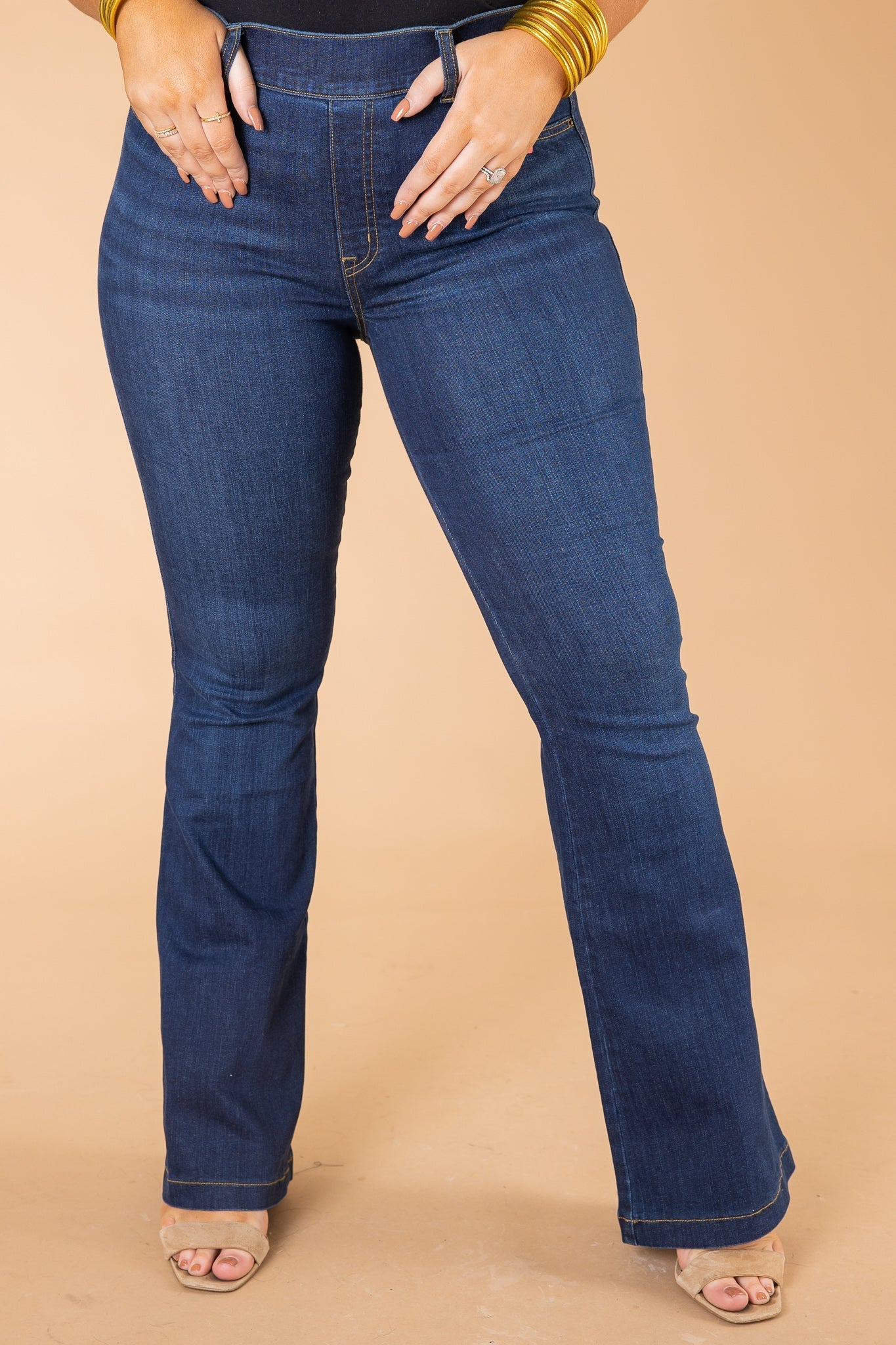 Women's No-Button Stretch Flare Jeans (Buy 2 Free Shipping)