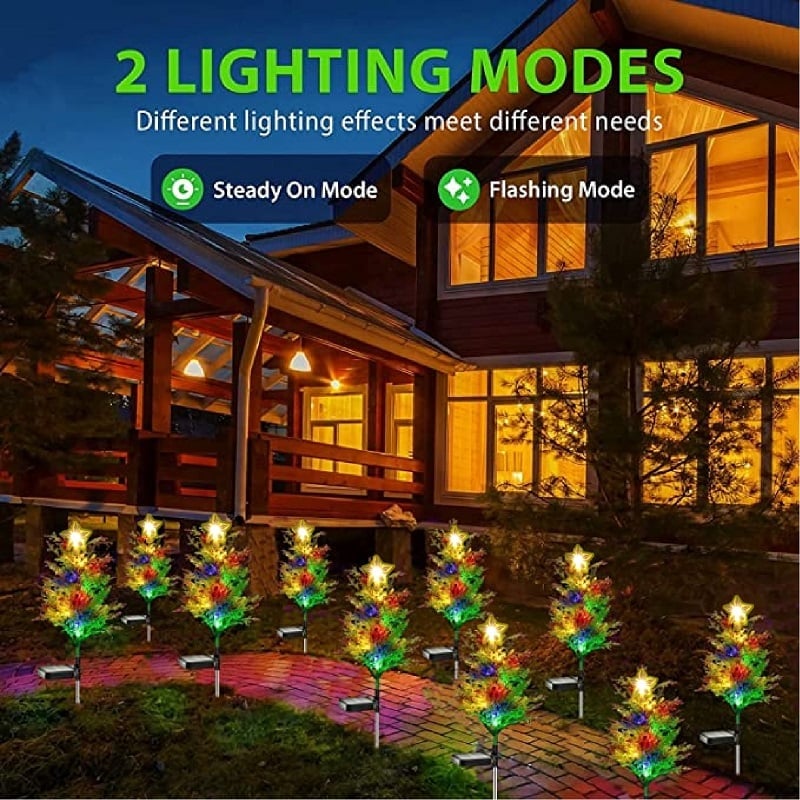 🎄Solar Christmas LED Colored Pine and Cypress Tree Light🌟