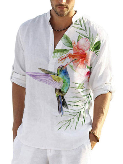 Floral & Bird Men's Casual Shirt