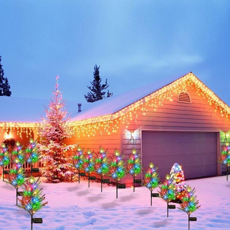 🎄Solar Christmas LED Colored Pine and Cypress Tree Light🌟