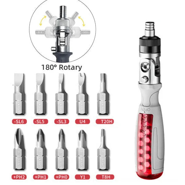 10 in 1 Multi-Angle Ratchet Screwdriver