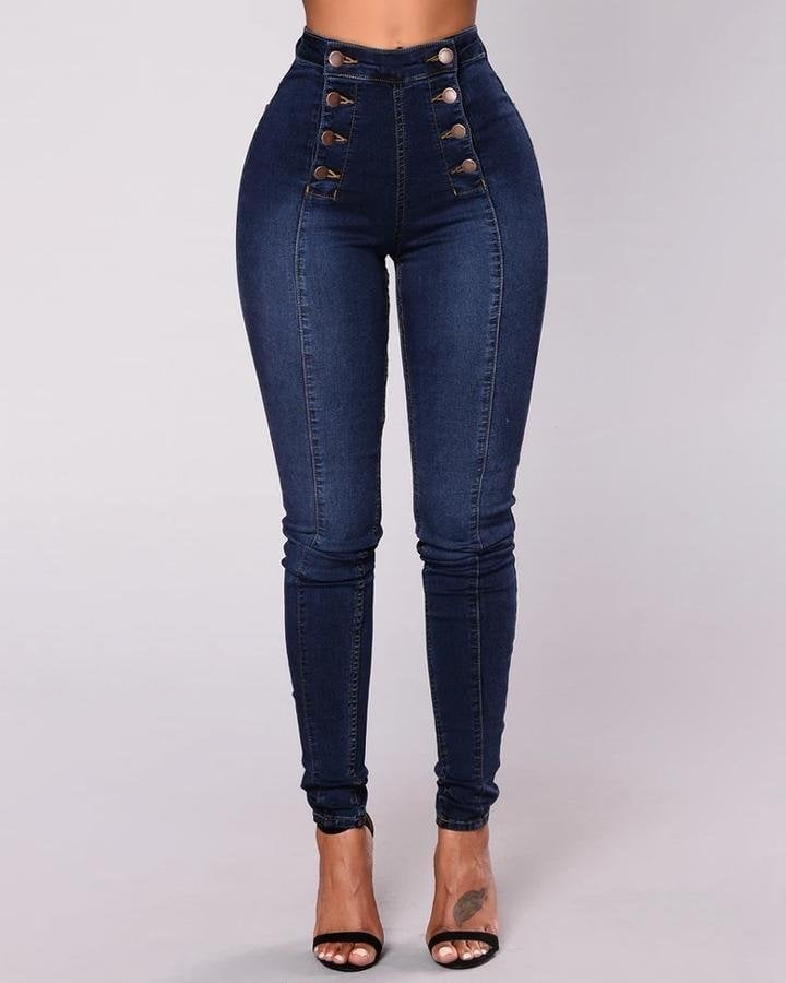 Double Breasted High Waist Skinny Jeans🔥HotSale🔥