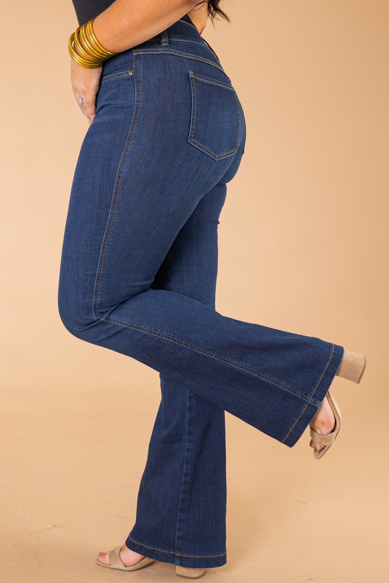 Women's No-Button Stretch Flare Jeans (Buy 2 Free Shipping)