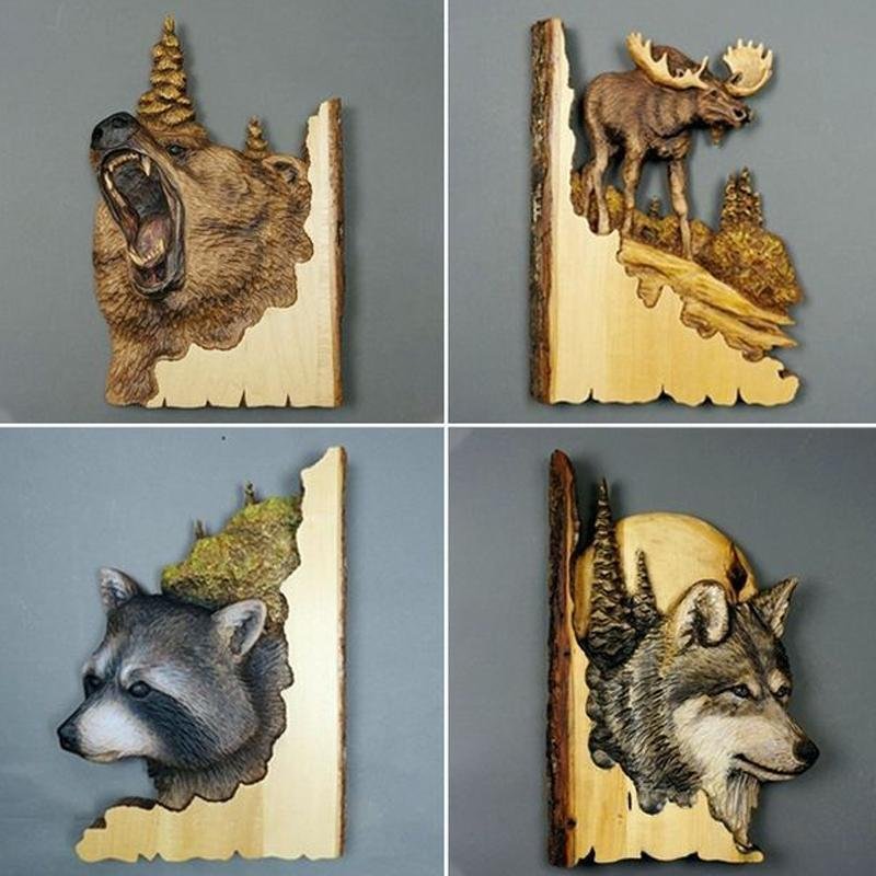 🐻Animal Carving Handcraft Wall Decor