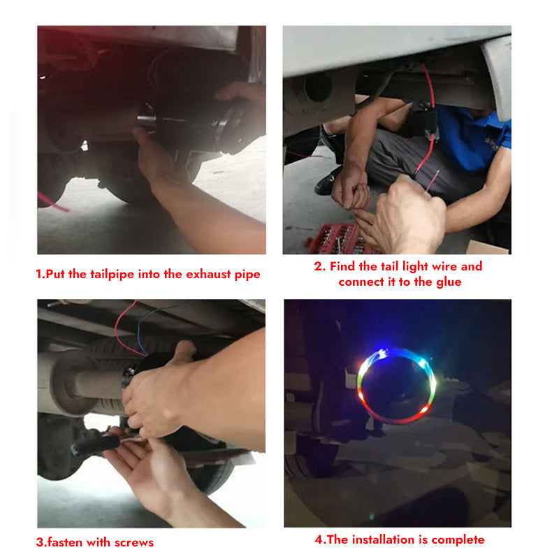 Automobile Tail Nozzle Flame Light-emitting Tube LED Light