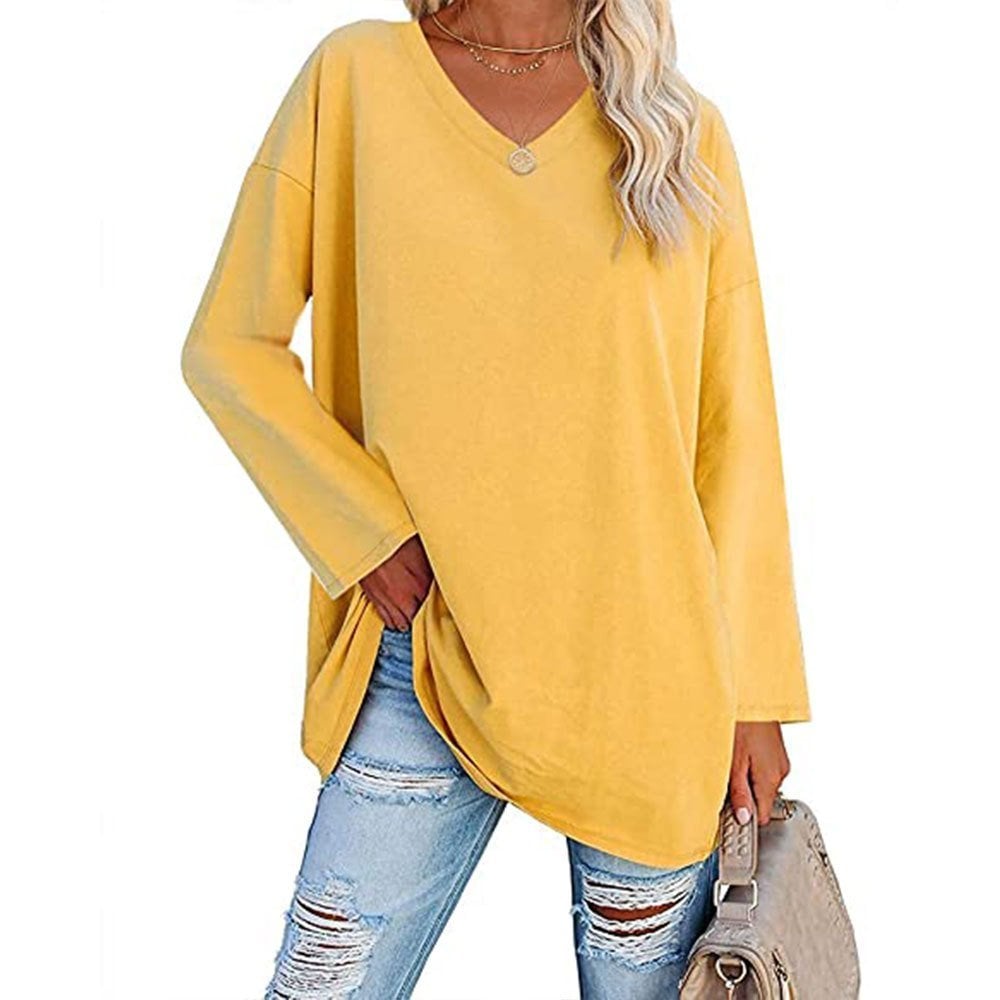 🔥Women'S Loose Long Sleeve Fashion V-Neck Knit Top🔥