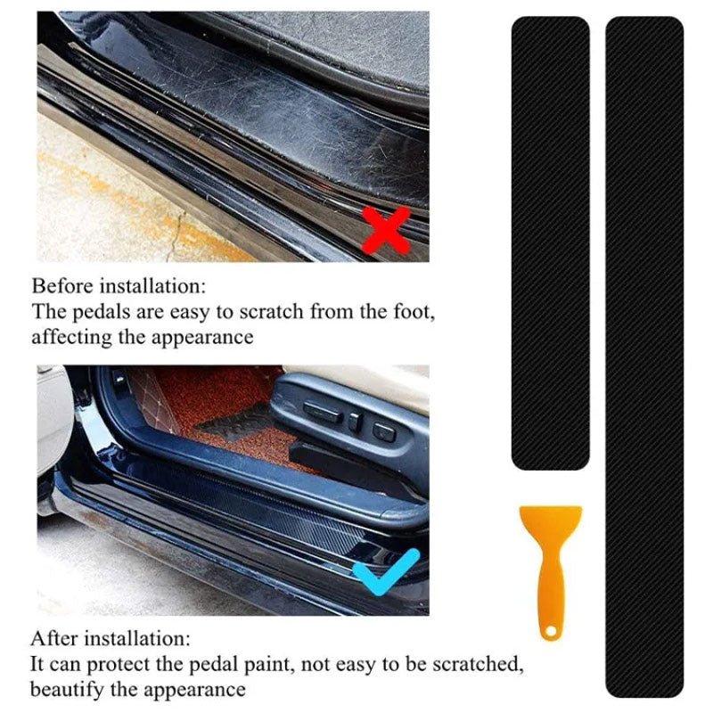 Carbon Car Door Sills Stickers