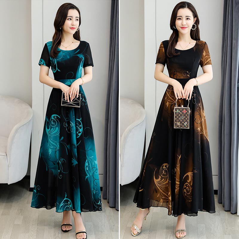 Women‘s Ice Silk Print Dress