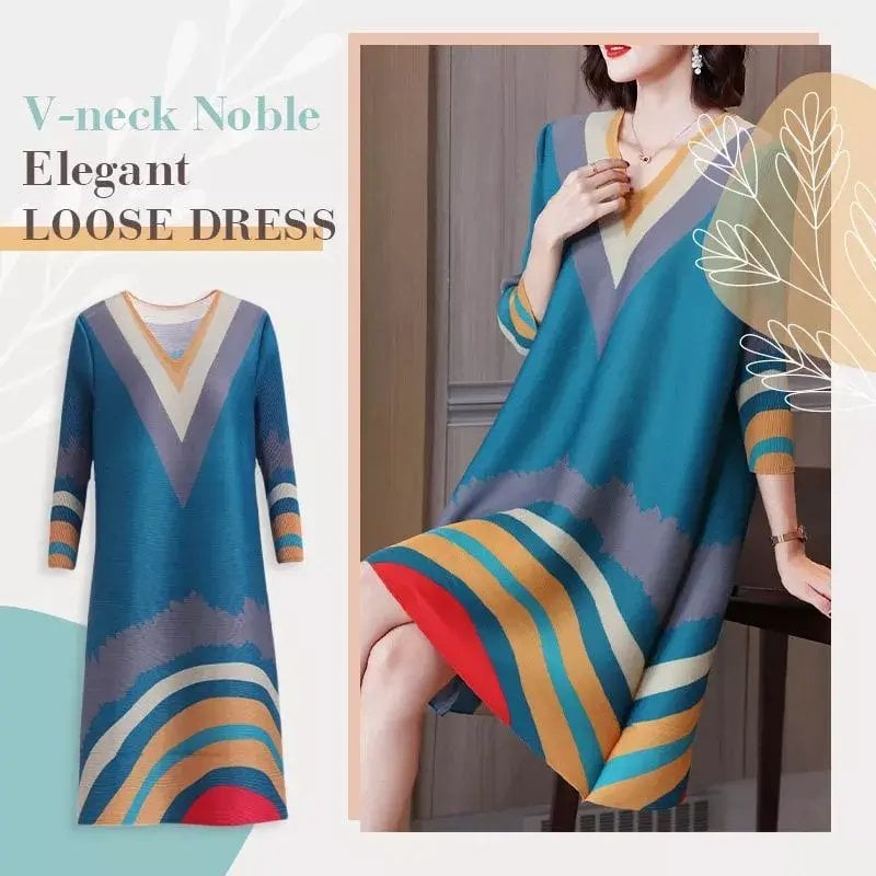 V-Neck Noble Elegant Loose Dress