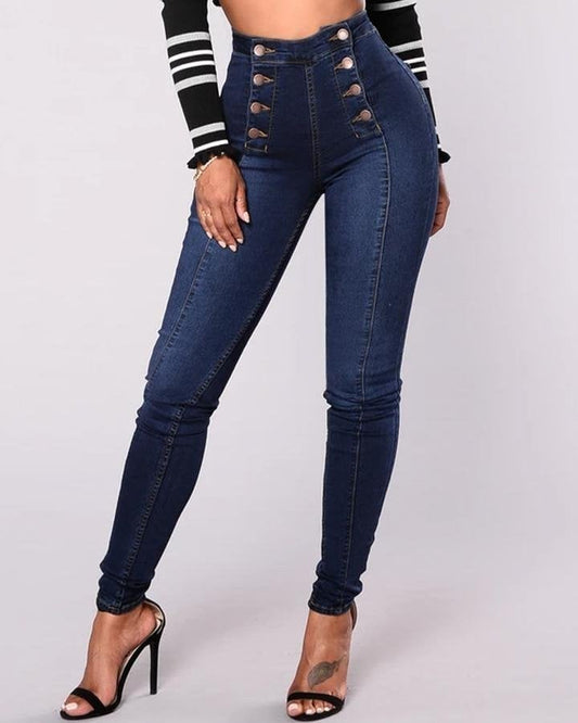 Double Breasted High Waist Skinny Jeans🔥HotSale🔥