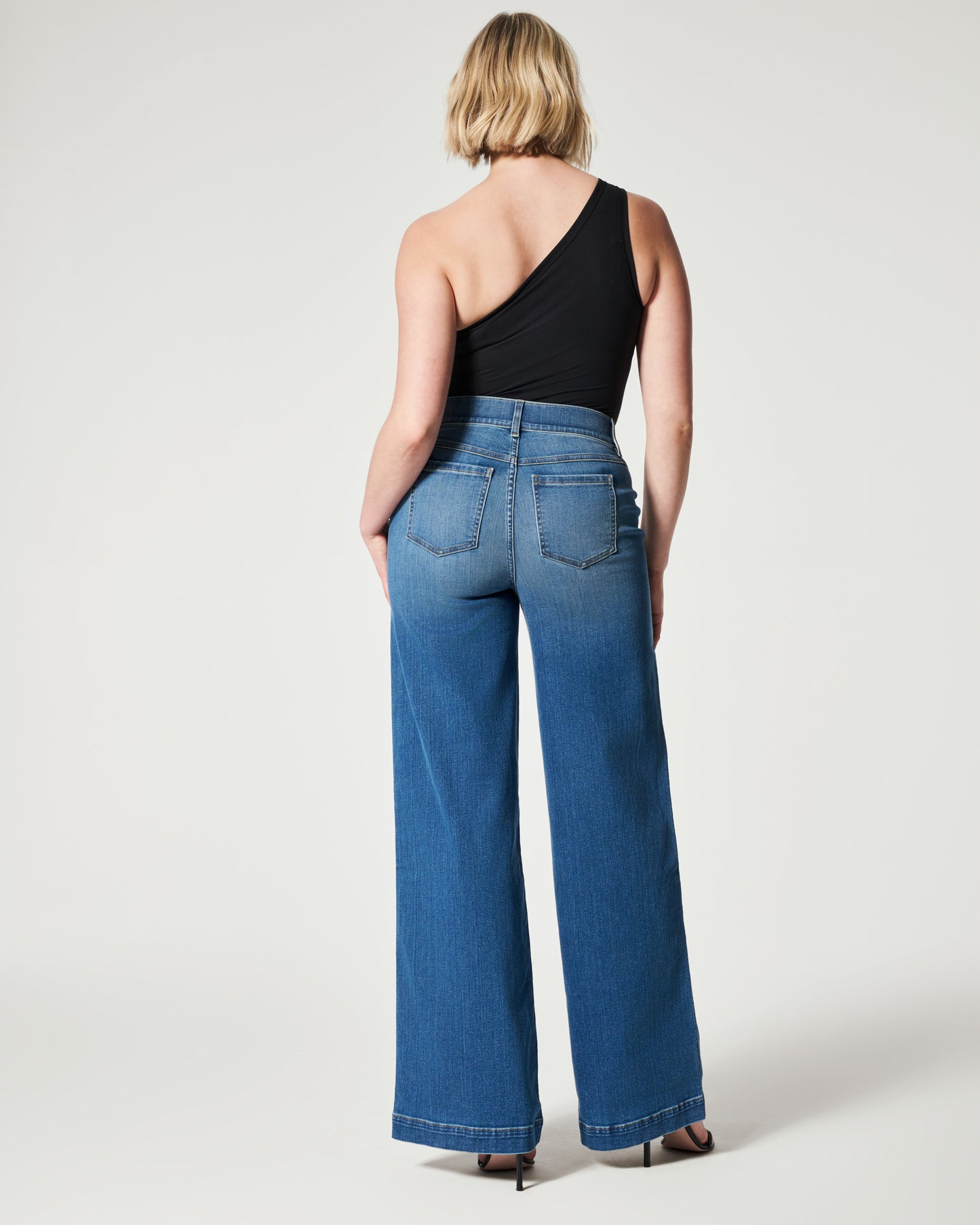 Seamed Front Wide Leg Jeans, Vintage Indigo