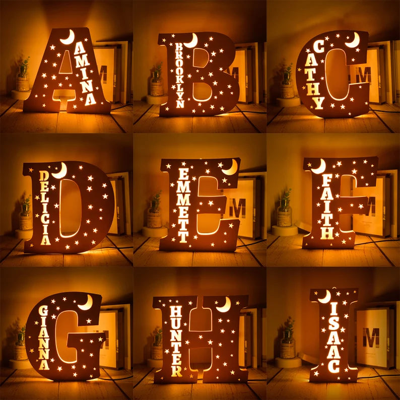 Personalized Letter Name Night Light