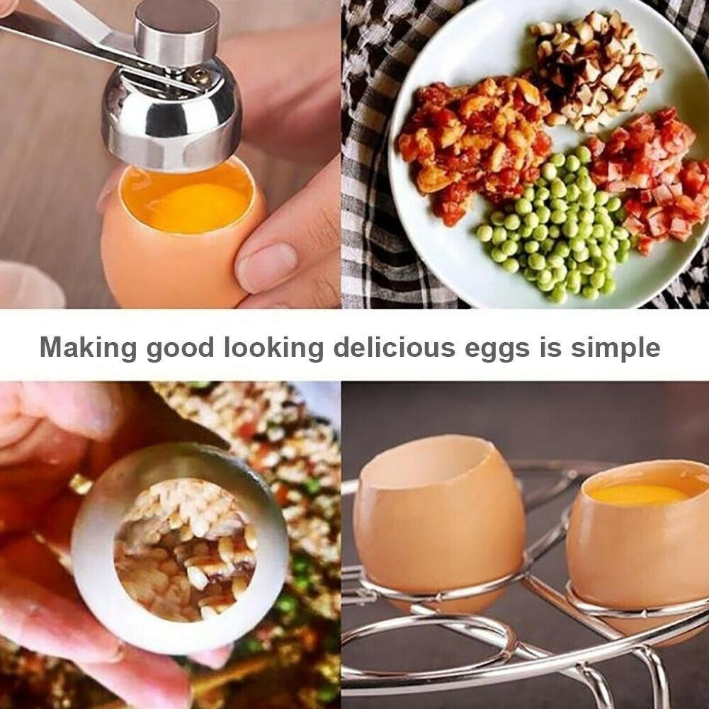 Stainless Steel Egg Shell Opener Topper Cutter Cracker Knocker Kitchen Cook Tool